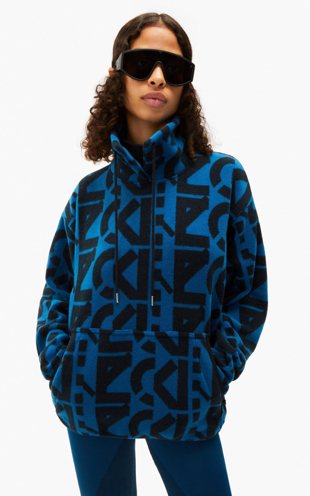 Kenzo Sport monogram fleece Melegítő Felső Női Sötét Kék | ID.730557